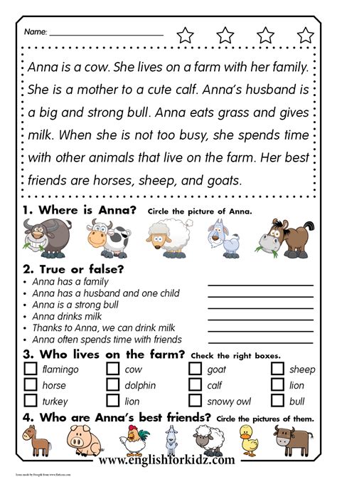 Year 6 Reading Comprehension Worksheets Printable Worksheet