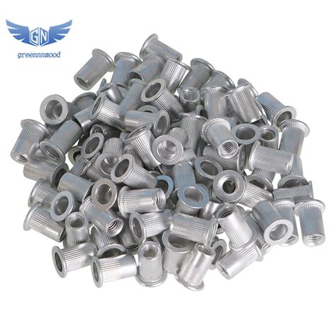 M6 6mm Flat Head Aluminum Rivet Nut Rivnut Insert Nut Pack Of 100 Ebay