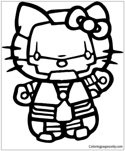 Hello Kitty Iron Man Coloring Pages - Avengers Coloring Pages