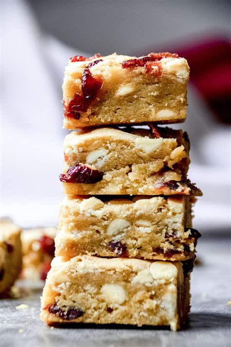 Cranberry White Chocolate Blondies Kay S Clean Eats