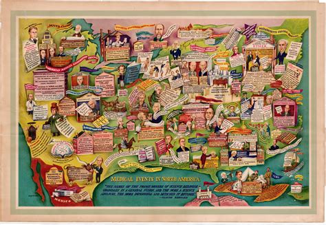 Pictorial Map Extolling American Medical Science Rare And Antique Maps