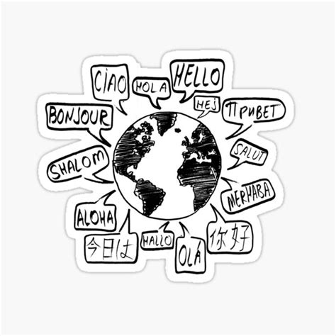 Hello In Many Languages Sticker For Sale By Parallelvibes Redbubble