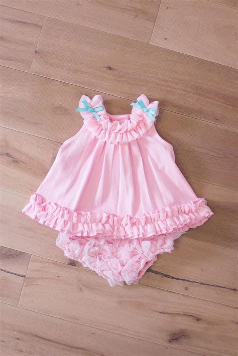 Peaches N Cream Pink Ruffle Bloomer Set Baby Clothes Girl Dresses