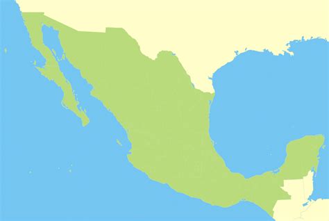 Mapa De México Con Y Sin Color Nombres Y Otros Elementos