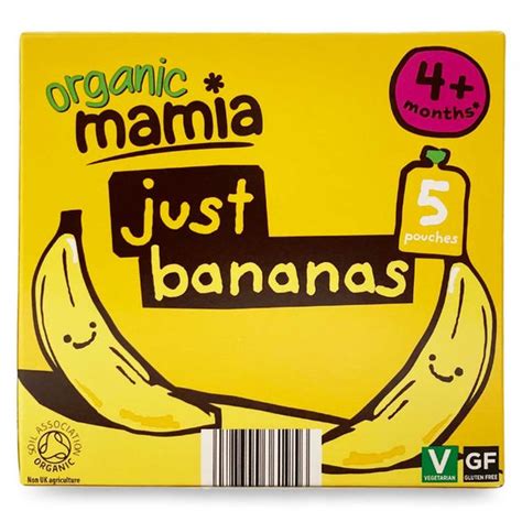 Organic Just Bananas Purée 5x90g Mamia Aldiie