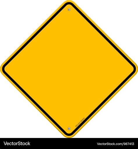 Isolated Blank Yellow Sign Royalty Free Vector Image