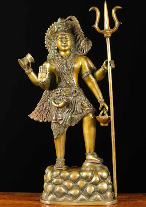 Sold Brass Standing Shiva With Trident 29 65bs8 Hindu Gods And Buddha Statues
