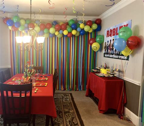 Roblox birthday party supplies, roblox party decorations included banners, hanging swirls, balloons, cake topper, stickers, table cover for kids 4.4 out of 5 stars 51 $20.99 $ 20. Pin by Tiffany Bailey on Roblox Birthday Party (With ...