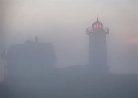 Foggy Morning At Nubble Head Lighthouse Lighthouse Fog Landscape