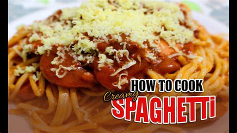 How To Cook Spaghetti Creamy Filipino Style Youtube