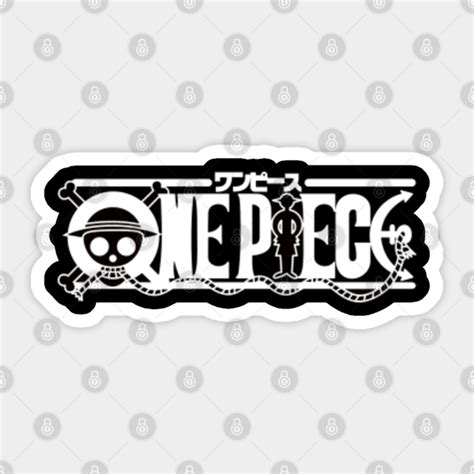 One Piece Logos One Piece Sticker Teepublic