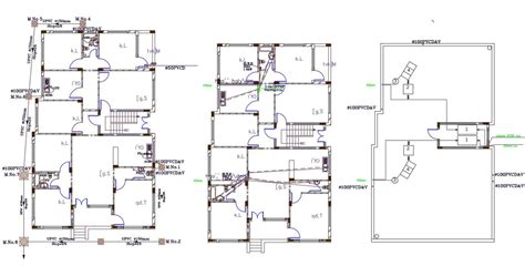 Bhk House Electrical And Plumbing Layout Plan Cadbull