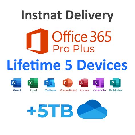 Office 365 Professional Plus Lifetime Subscription 5 Devices Windows