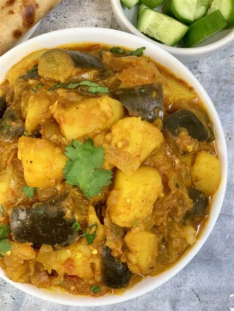 Aloo Baingan Masala Potato Eggplant Curry Indian Veggie Delight