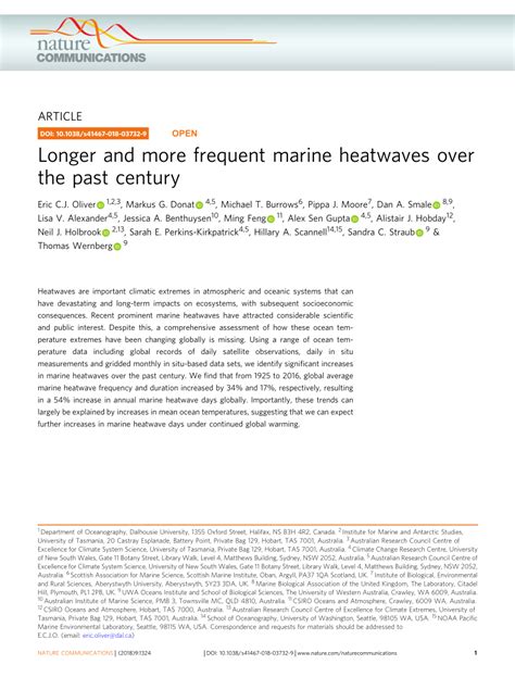 Pdf Longer And More Frequent Marine Heatwaves Over The Past Century