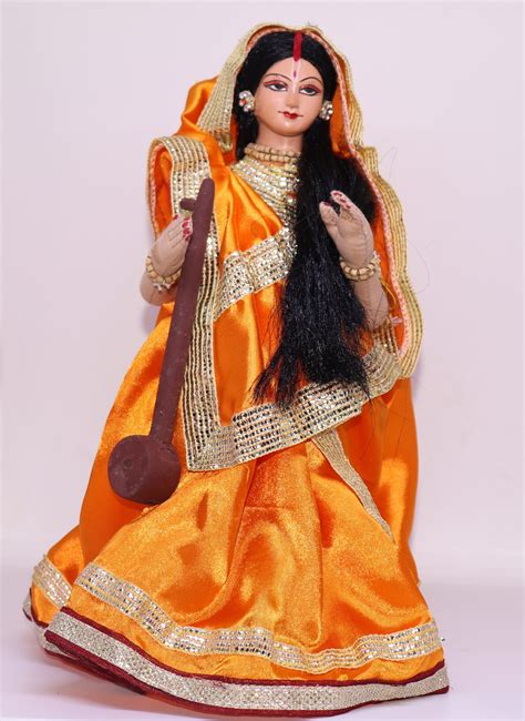 Meera Bai Lady Doll In Orange Traditional Dress Playing Ek Tara Ashni Apparel