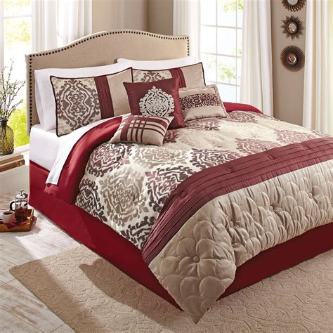 Do you assume walmart comforter sets queen size seems nice? 7-Piece Red Ikat Print Bedding Comforter Set Shams Bed ...