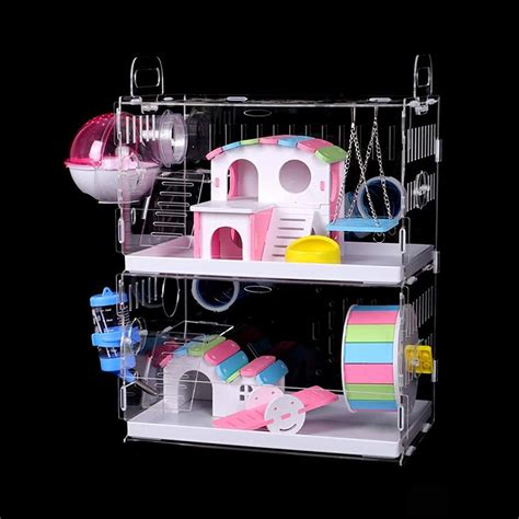 Buy Nynelly 2 Tier Acrylic Hamster Cage And Habitatgerbil Cagesmall