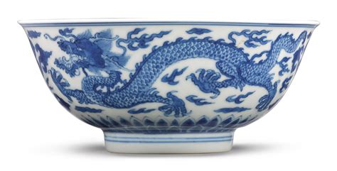 A Blue And White Dragon Bowl Kangxi Mark And Period 1662 1722