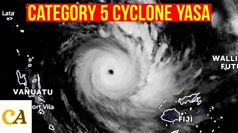 Cat 5 Cyclone Yasa Approaches Fiji Satellite View Cyclone Alert