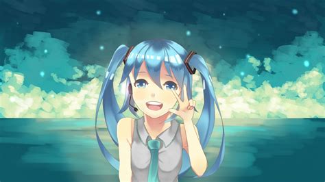 デスクトップ壁紙 図 アニメの女の子 青い髪 ボーカロイド 初音ミク 水中 ヘア Twintails 平和 スクリーン