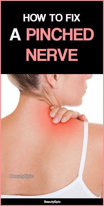 The Back Of A Womans Neck With Text Overlaying How To Fix A Pinched Nerve