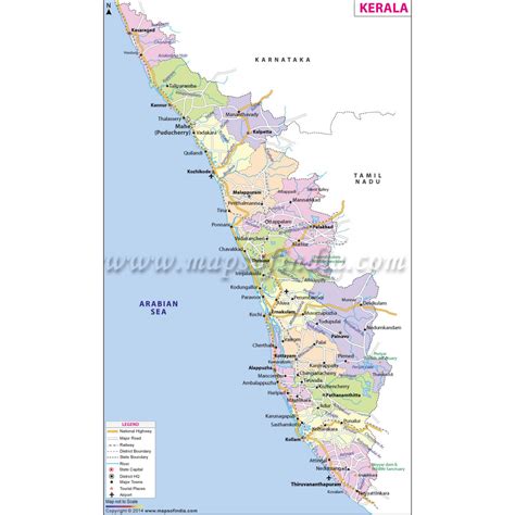 It is a narrow strip of coastal territory that slopes down the western ghats in a cascade of lush, green vegetation and reaches the arabian sea. Buy Kerala Map Online | Map of Kerala