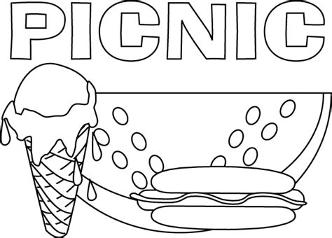 Patrick's day in style with these fabulous free coloring pages, printables, and packets! transmissionpress: Summer Picnic Food Coloring Pages