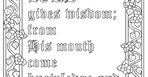 Coloring Pages for Kids by Mr. Adron: Free Proverbs 2:6 Print and Color