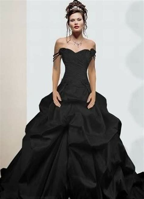 2016 New Black Taffeta Sexy Wedding Dress Ball Gown Size 6