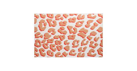 Orange Leopard Print Fabric Zazzle