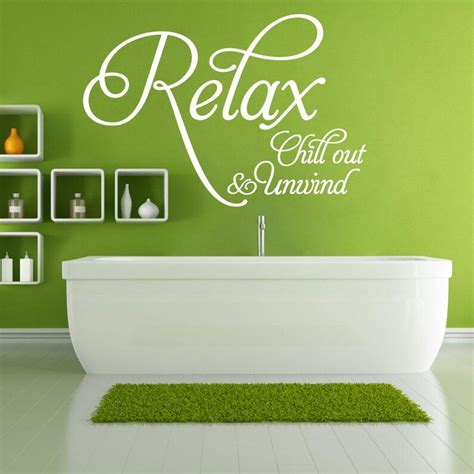 Wd101158 Relax Chill Out Unwind Bathroom Spa Wall Etsy