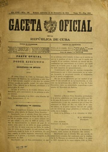 Gaceta Oficial De La Repâublica De Cuba Cuba Free Download Borrow
