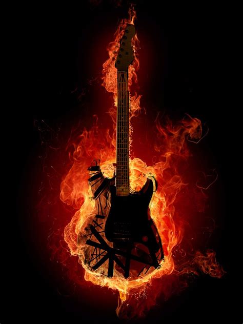 Electric Guitar On Fire Electric Guitar Art Guitar Images Music
