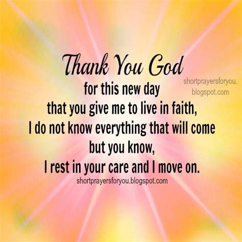 Thank You God New Day Prayer Bless In 2020 Short Prayers Morning