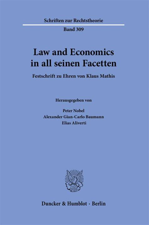 Law And Economics In All Seinen Facetten Buch Jpc