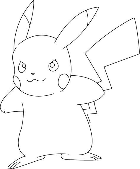Pikachu Sans Coloring Page