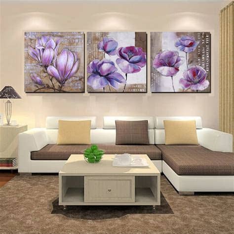2 great inspirations for vintage painted orchard baskets. No Frame 3 Piece Vintage Home Decor Purple Flower Wall ...