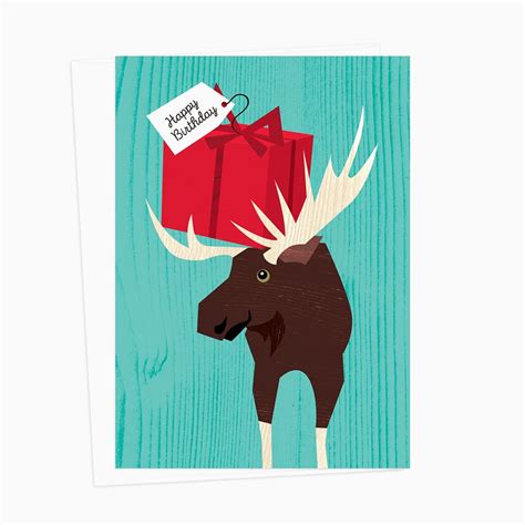 Happy Birthday Moose Card Tiny Print Shop