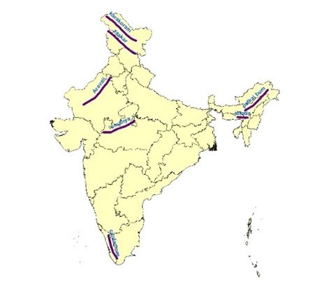 Class 9 Geography Map Work Chapter 2 Physical Features Of India Map