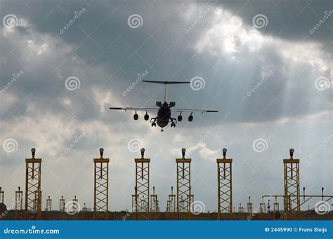 Airplane Landing Approach Stock Photo Image Of Civil 2445990