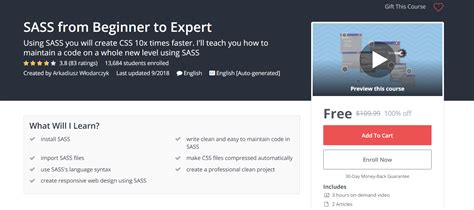 Sass From Beginner To Expert Using Sass You Will Create Css 10x Times Faster Ill Teach You How