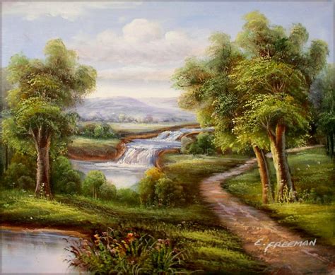 Quality Hand Painted Oil Painting Landscape Stream Path