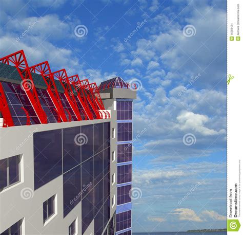 Architectural Background With Top Of Building Stock Illustration