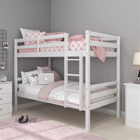 Campbell Wood Twin Over Twin Convertible Bunk Bed White