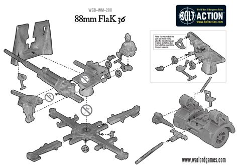 German 88mm Flak 36 Construction Diagram Warlord Games
