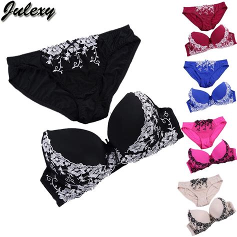 Julexy New 2021 Push Up Lace Underwear Panty Set Embroidery Bcd Women Bra Set France Large Size