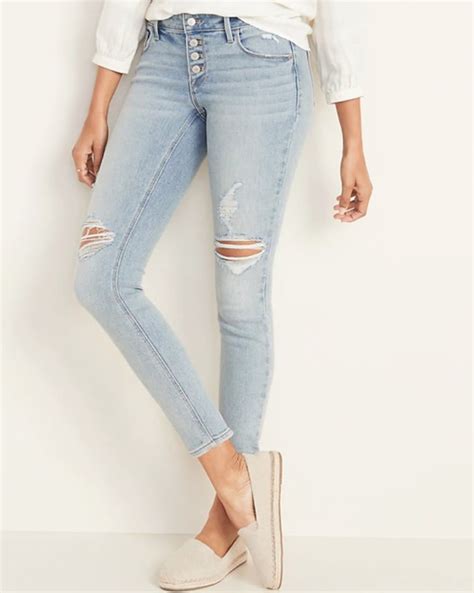 Low Rise Button Fly Rockstar Super Skinny Jeans For Women Best Old Navy Jeans For Women 2020