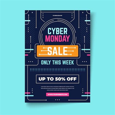 Free Vector Cyber Monday Flyer Template