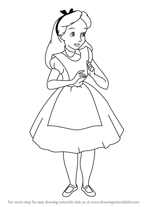 Learn How To Draw Alice From Alice In Wonderland Alice In Wonderland Step By Step Drawing